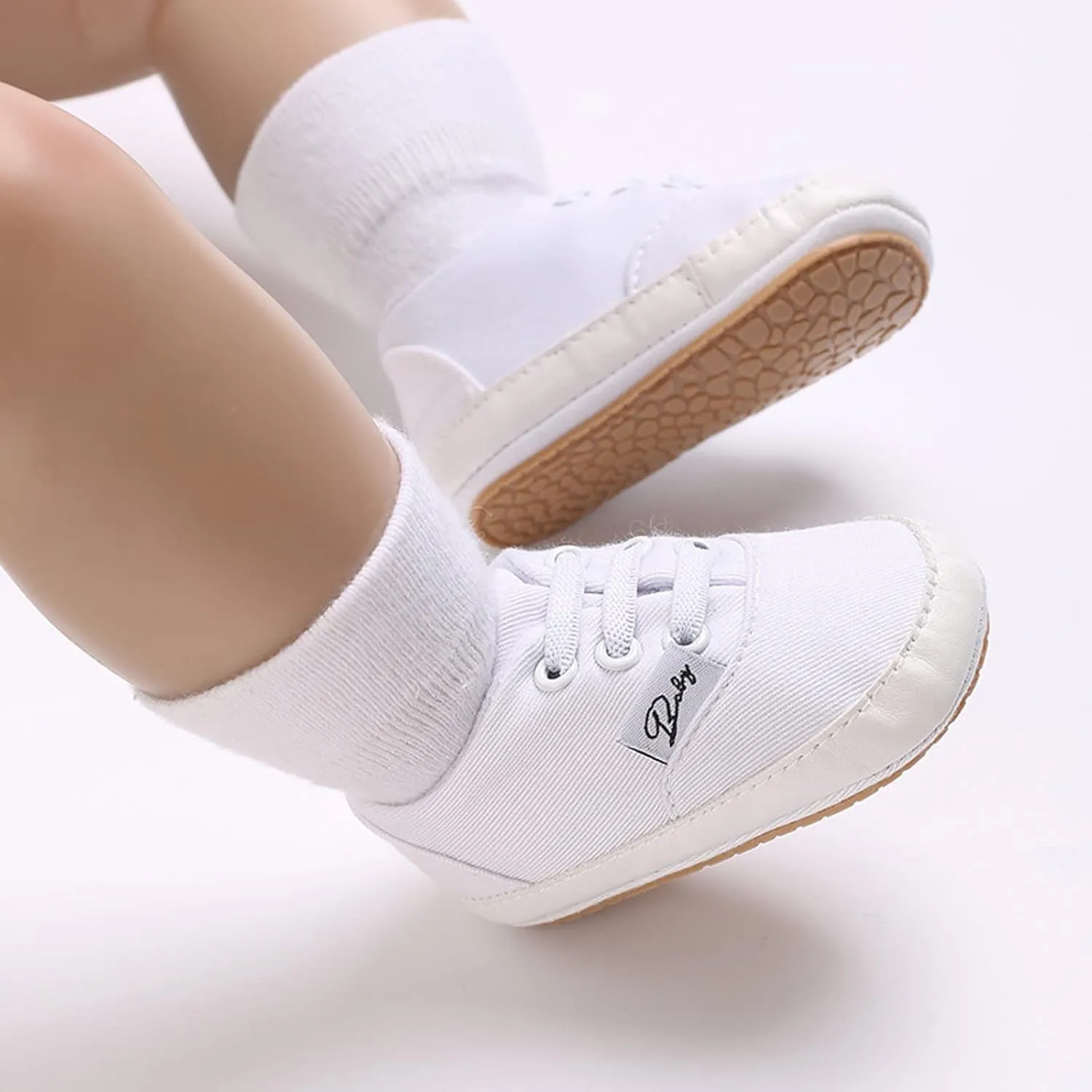 Girls Cheer Shoes Baby Girls Boys Shoes Soft Anti-Slip Sole Newborn First Walkes High Top Canvas Denim Unisex Infant