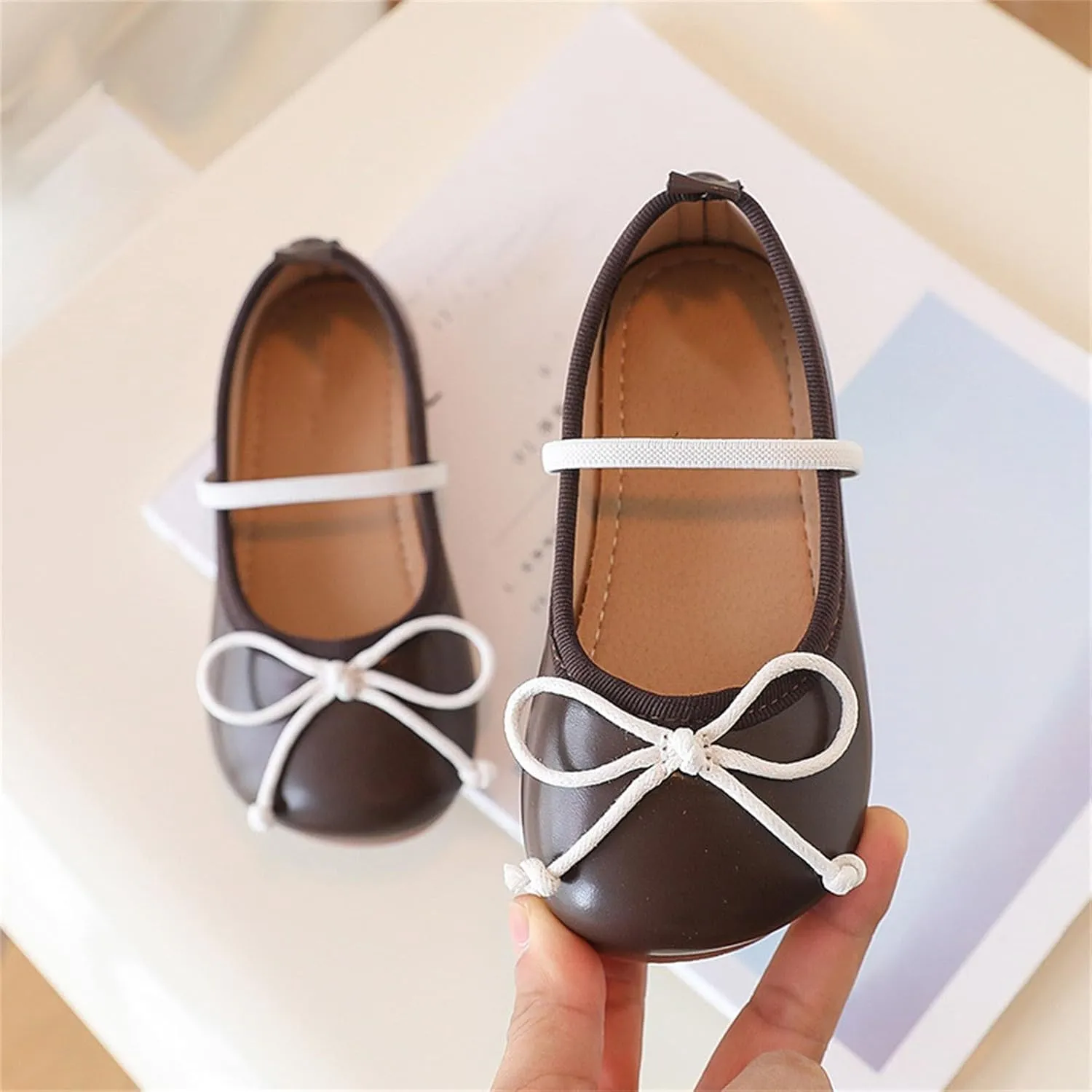 Girls Dress Shoes Flower Girl Shoes Mary Jane Ballet Flats Bow Wedding Party Communion Shoes Baby Dress Shoes Girl