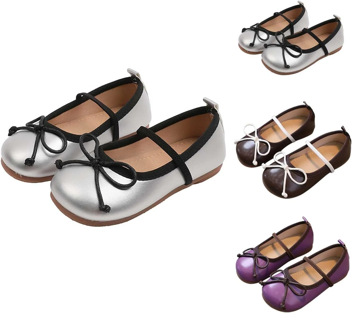 Girls Dress Shoes Flower Girl Shoes Mary Jane Ballet Flats Bow Wedding Party Communion Shoes Baby Dress Shoes Girl
