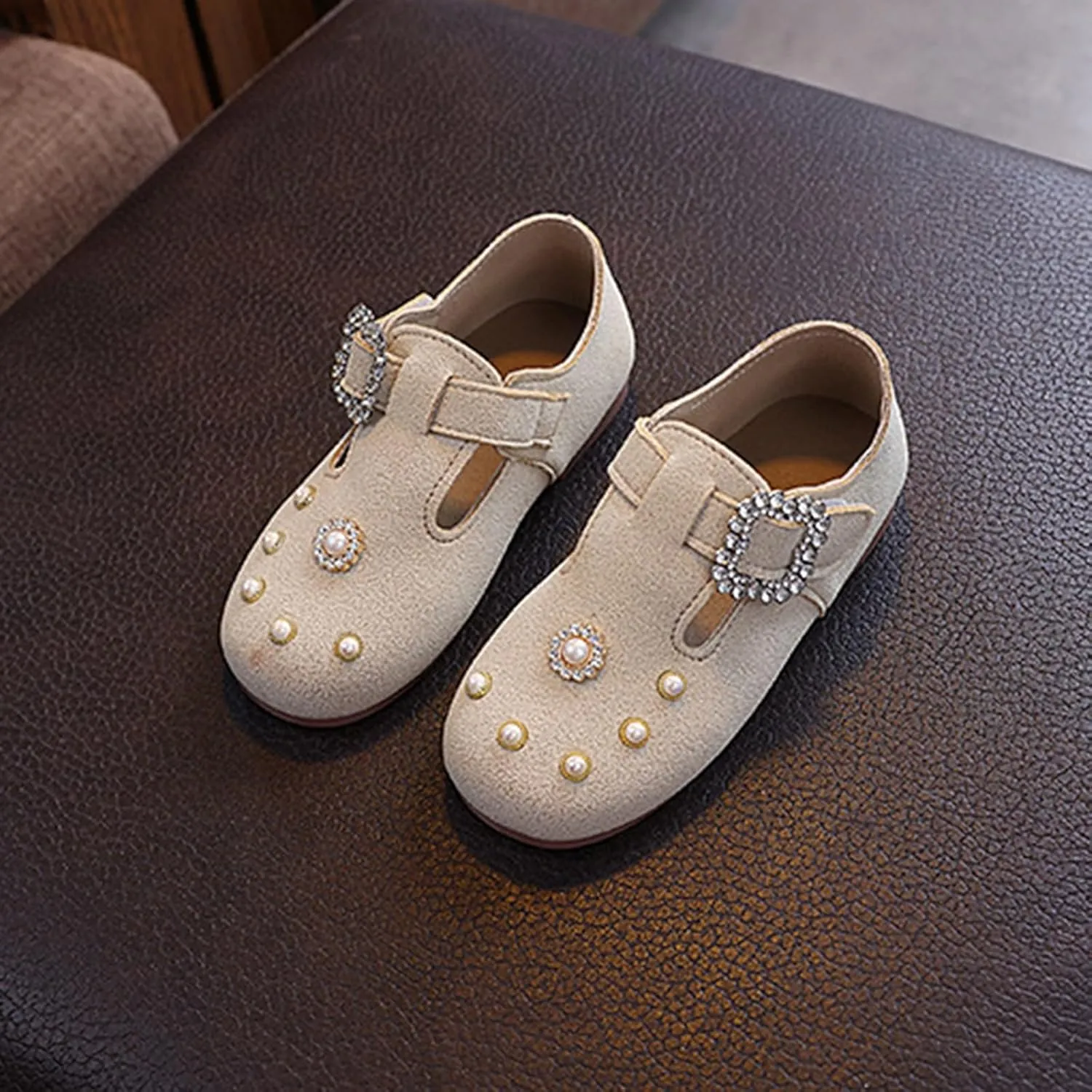 Girls Dress Shoes Glitter Pumps Sequins Bowknot Soft Sole Dance Shoes Vintage Summer Sandals for Wedding Party Kids