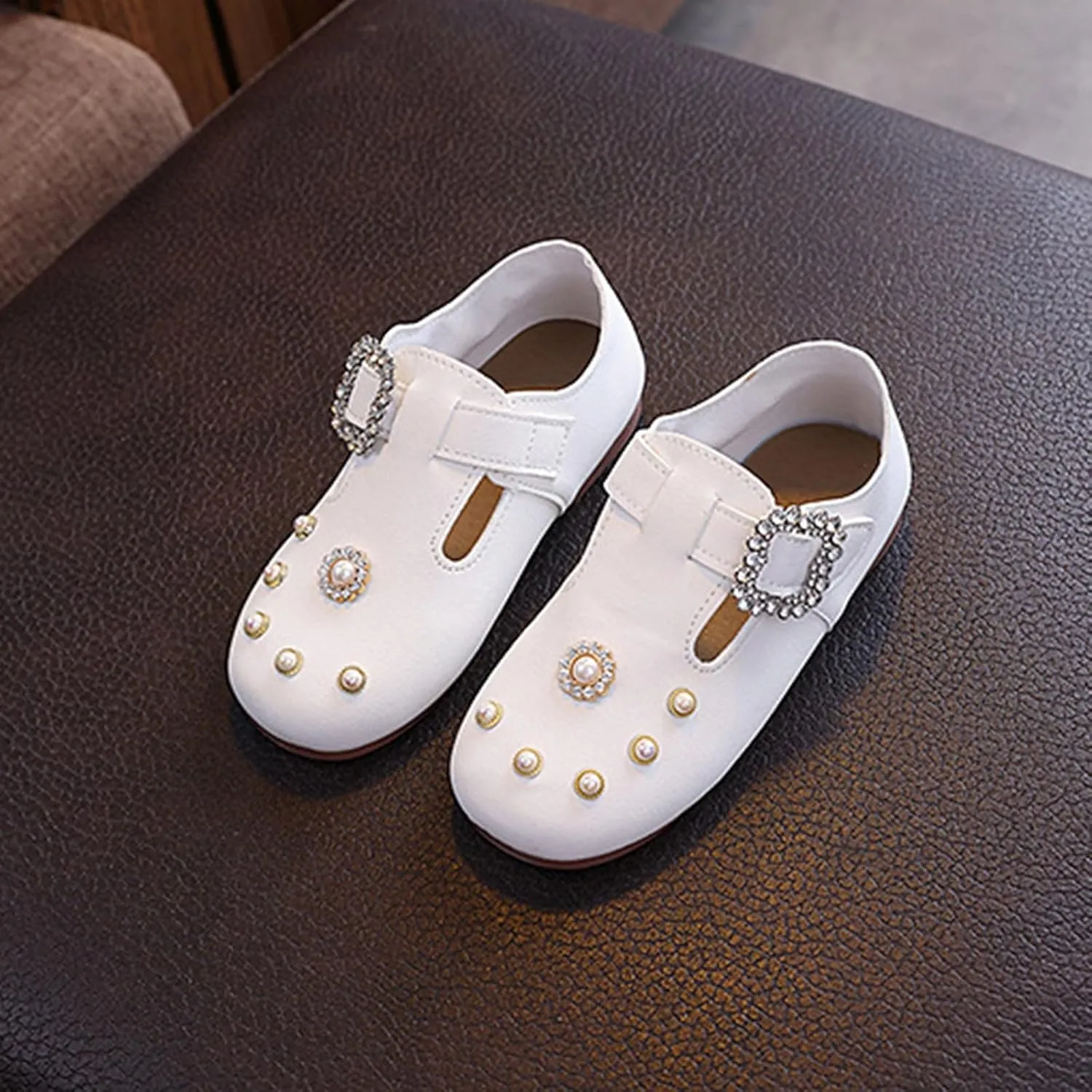 Girls Dress Shoes Glitter Pumps Sequins Bowknot Soft Sole Dance Shoes Vintage Summer Sandals for Wedding Party Kids