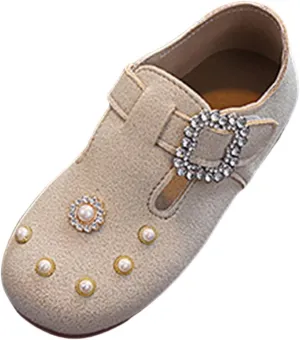 Girls Dress Shoes Glitter Pumps Sequins Bowknot Soft Sole Dance Shoes Vintage Summer Sandals for Wedding Party Kids