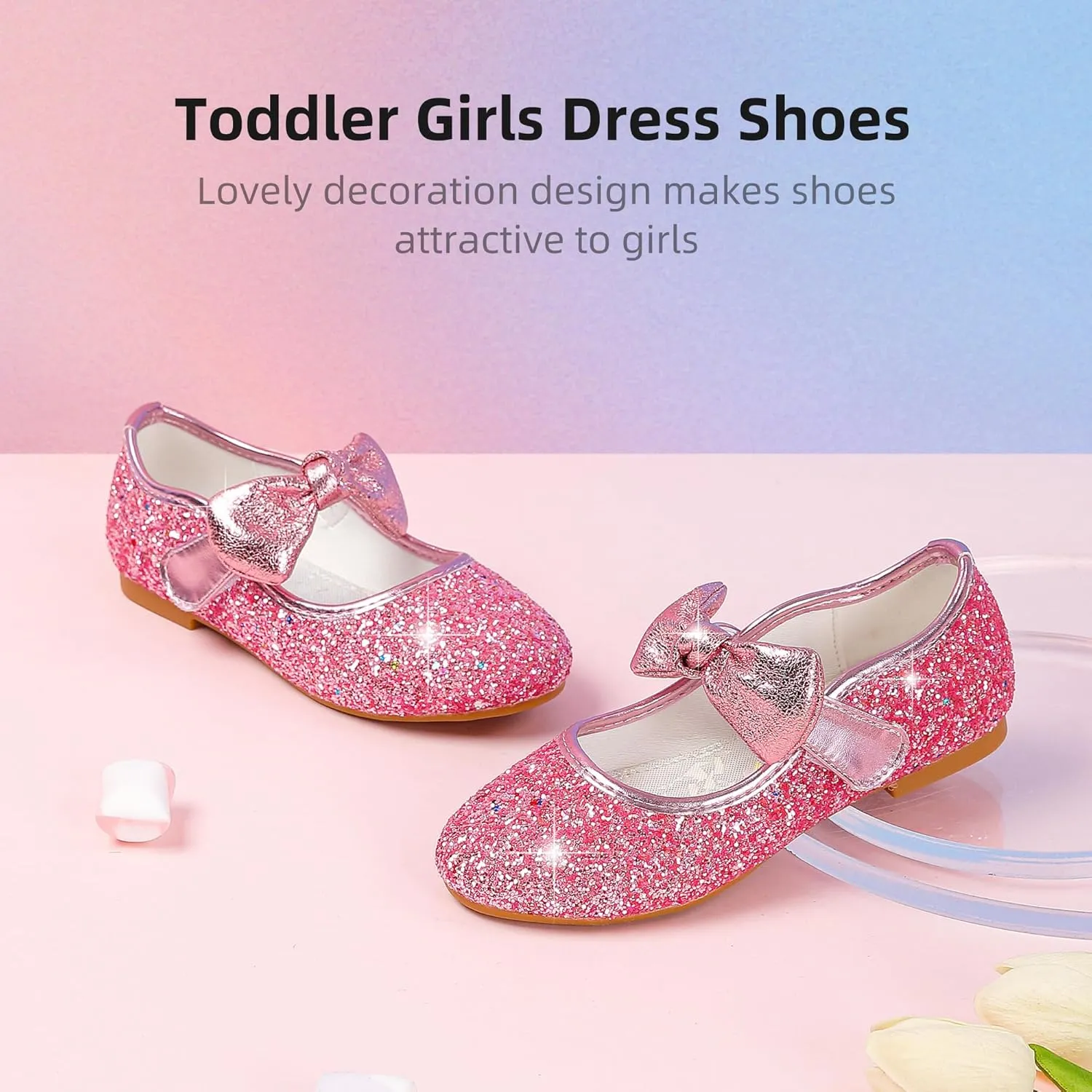 Girls Dress Shoes Toddler Girl Flats Low Heel Princess Wedding Shoes for Little Big Kids