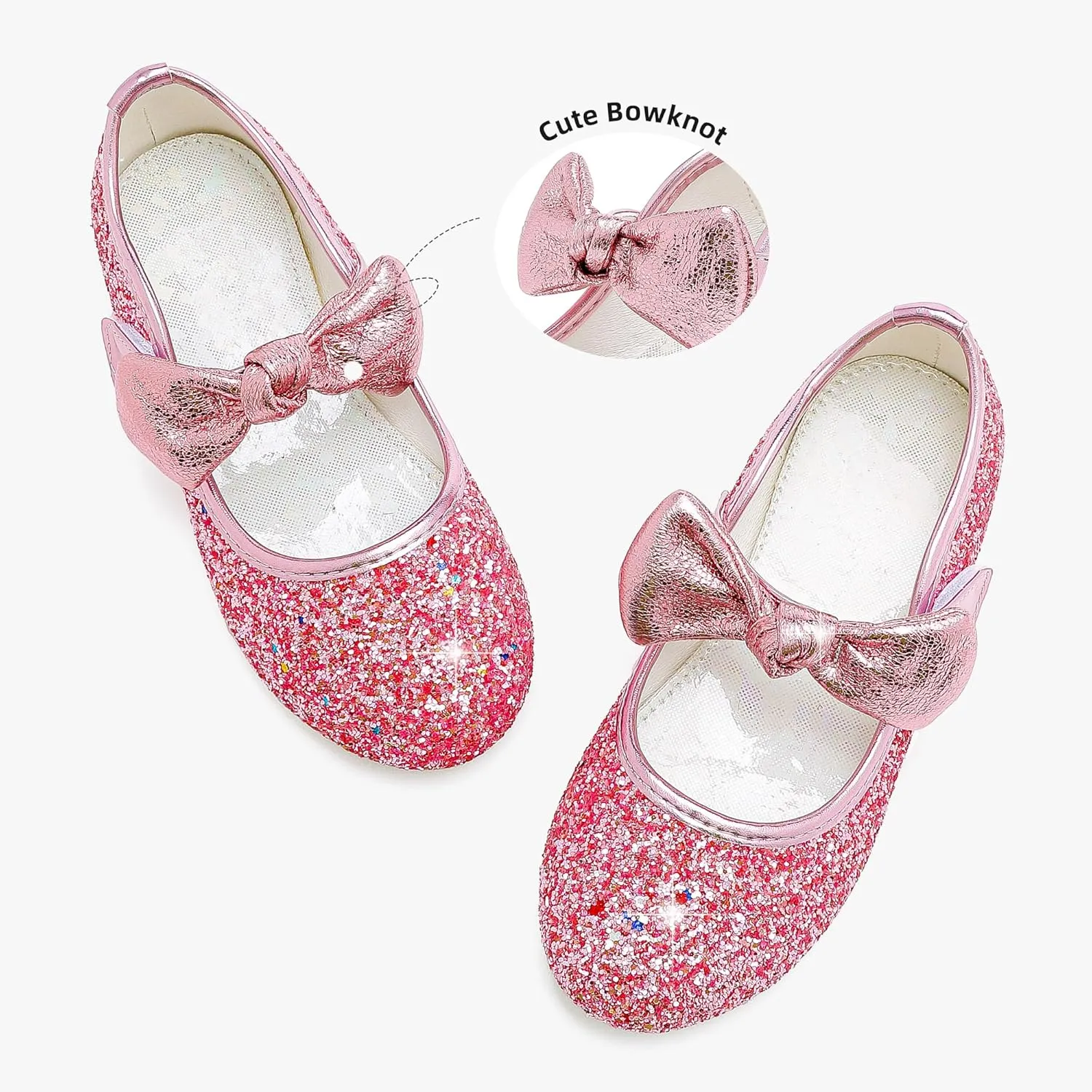 Girls Dress Shoes Toddler Girl Flats Low Heel Princess Wedding Shoes for Little Big Kids