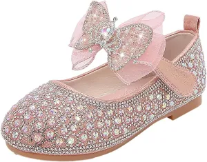 Girls Flat Sole Shoes Children Shoes Spring And Autumn Rhinestone Soft Bottom Baby Shoes Bowknot Small Leather