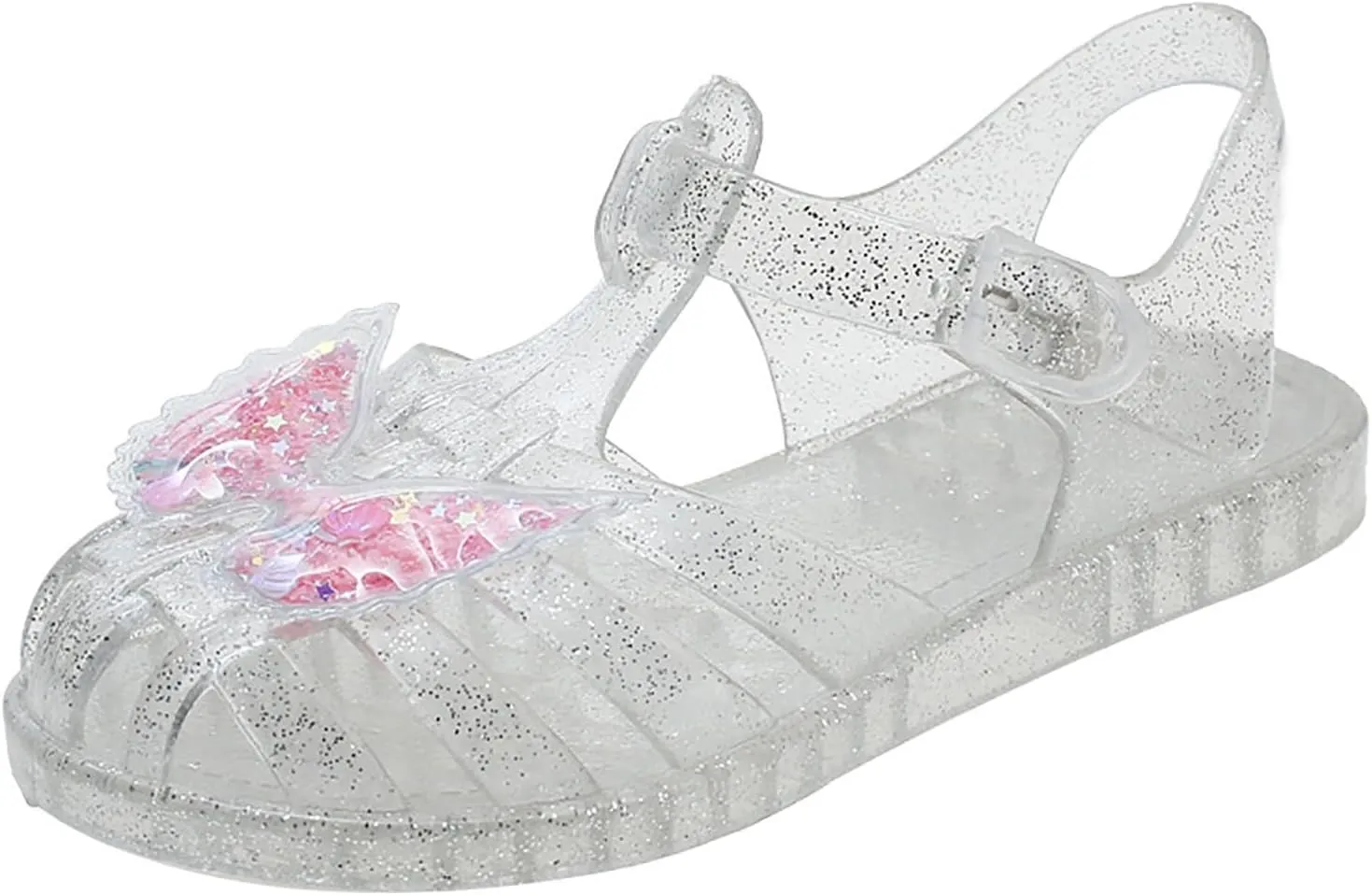 Girls Jelly Sandals Summer Costume Princess Dress Flat Breathable Waterproof Fisherman Gladiator Closed Toe Beach Flats Shoes