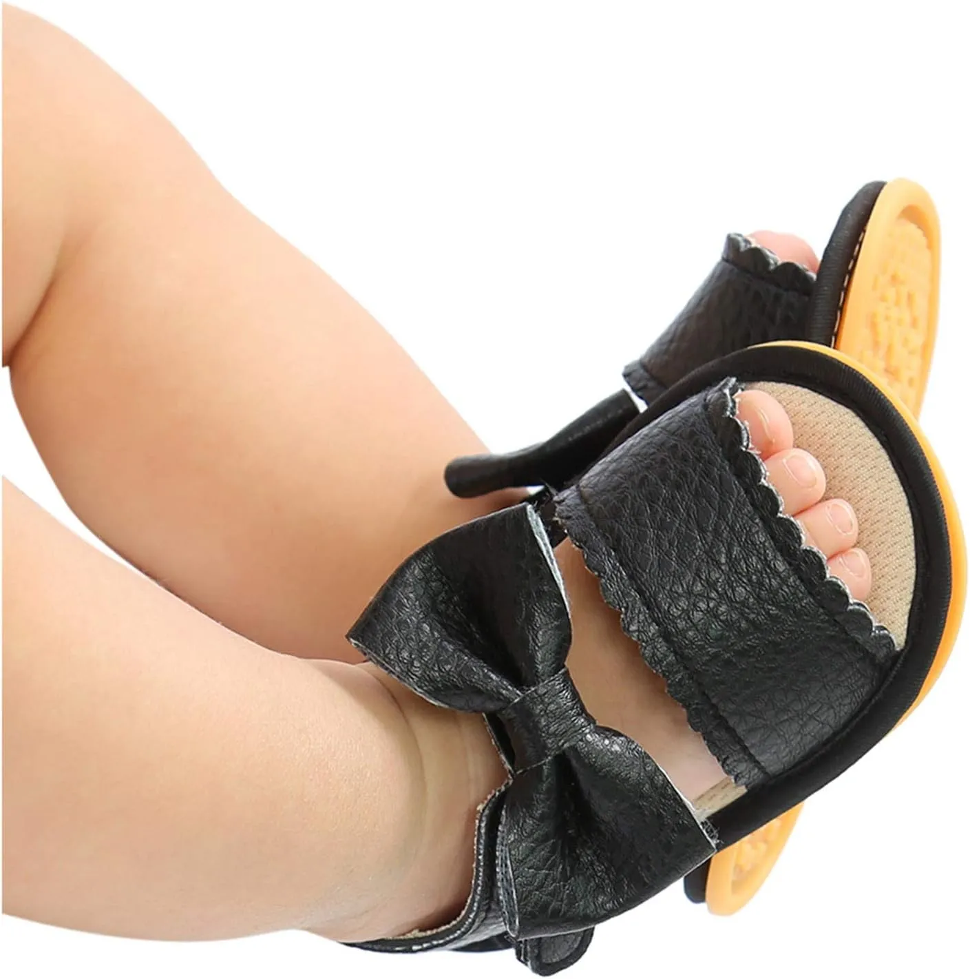 Girls Non-Slip Walking Shoes Baby Bow Boys Sandals Rubber Flat Soft Summer Sole Baby Shoes Baby Girl Boots