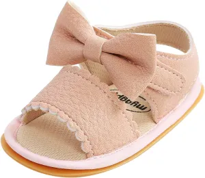 Girls Non-Slip Walking Shoes Baby Bow Boys Sandals Rubber Flat Soft Summer Sole Baby Shoes Baby Girl Boots