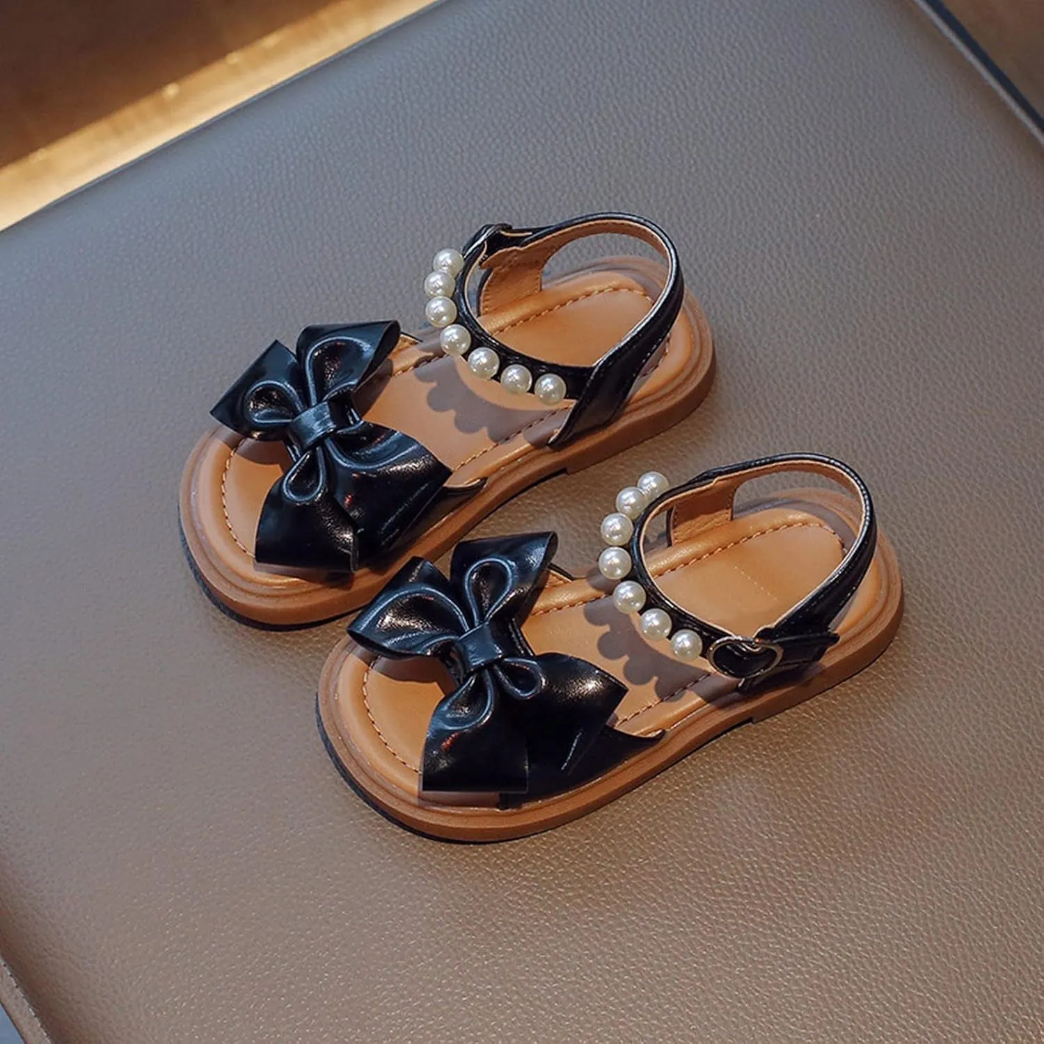 Girls' Sandals Summer Children's Soft Sole Shoes Fashion Girls' Bow Princess Shoes Baby Beach Shoes Shoes for Baby Girls