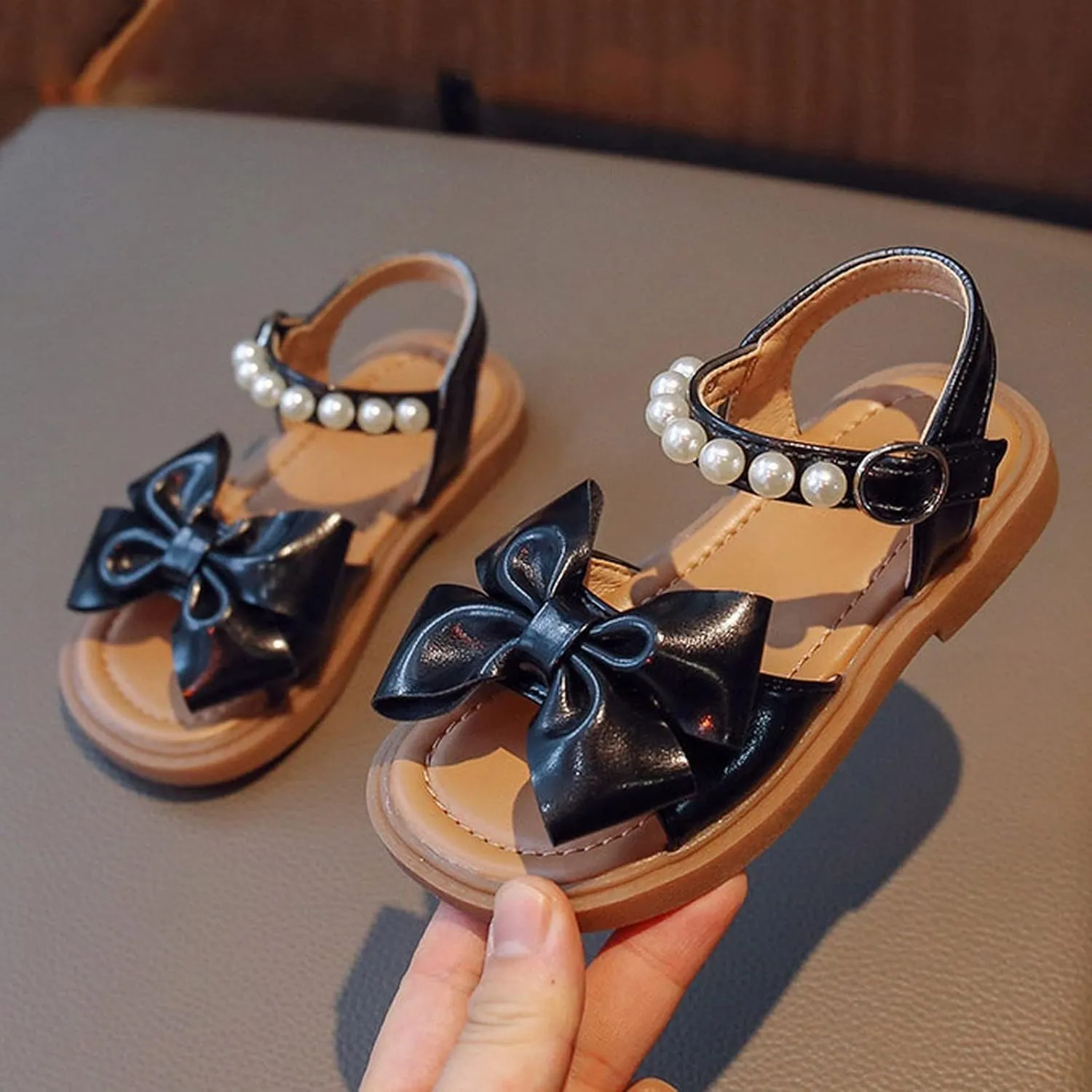 Girls' Sandals Summer Children's Soft Sole Shoes Fashion Girls' Bow Princess Shoes Baby Beach Shoes Shoes for Baby Girls