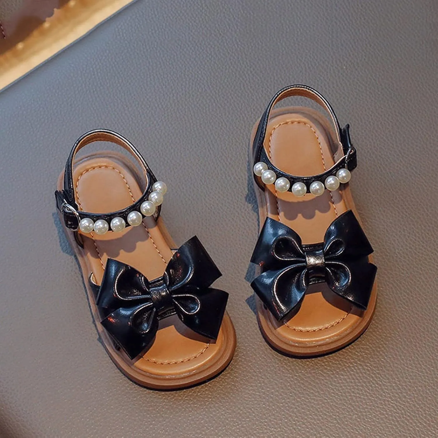 Girls' Sandals Summer Children's Soft Sole Shoes Fashion Girls' Bow Princess Shoes Baby Beach Shoes Shoes for Baby Girls