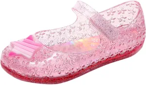 Glitter Jelly Sandals for Little Girls Kids Toddler Closed Toe Dance Party Star Mary Jane Shoes Summer Casual Flats