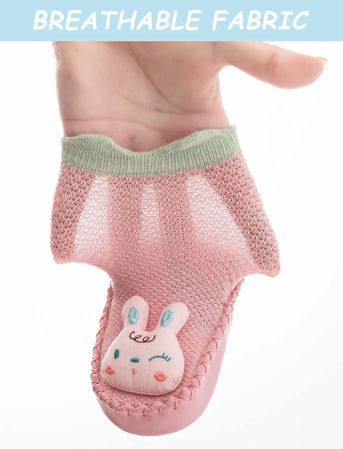 Happy Cherry 3 Pairs Baby Cotton Shoes Socks Anti-slip Cartoon Socks Toddlers Animal Indoor Slipper Summer Shoes Socks