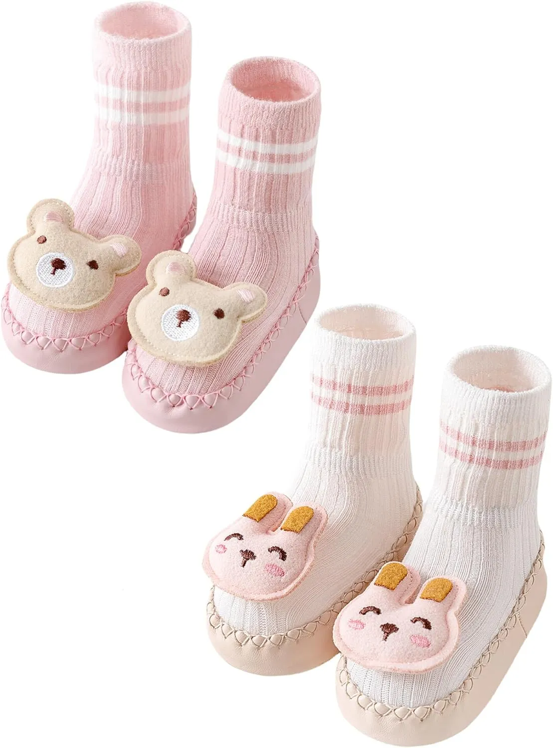 Happy Cherry Toddlers Anti-Skid Sock Shoes Baby Boys Girls First Walking Slippers Rubber Sole Indoor Slippers Shoes