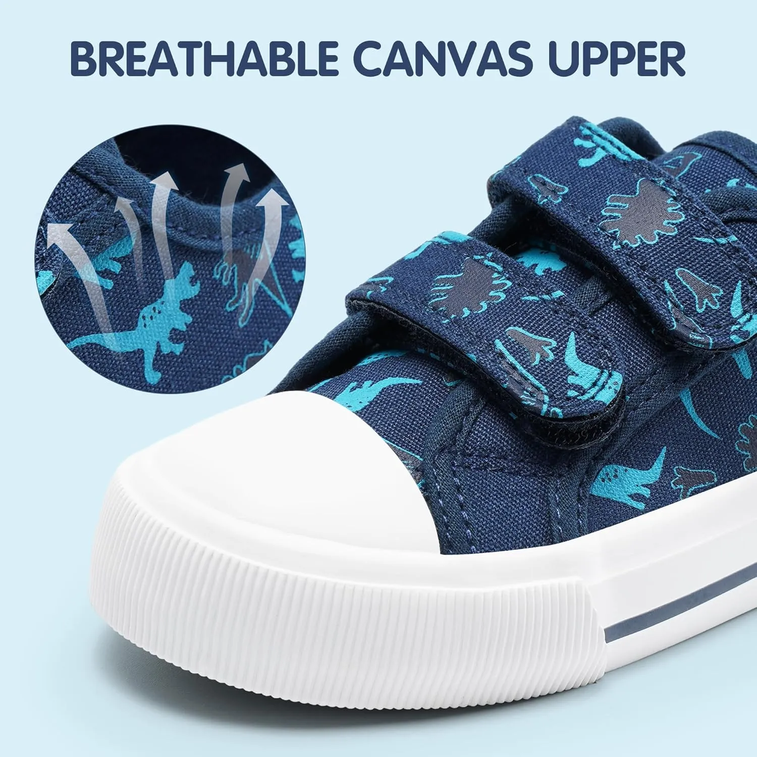 Harvest Land Toddler Kids Canvas Sneakers for Boys and Girls  Casual Walking Shoes with Double Hook-and-Loop Straps, Non-Slip Lightweight Trainers for Baby & Little Kids