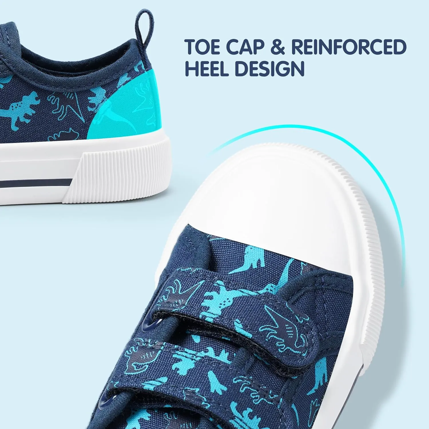 Harvest Land Toddler Kids Canvas Sneakers for Boys and Girls  Casual Walking Shoes with Double Hook-and-Loop Straps, Non-Slip Lightweight Trainers for Baby & Little Kids