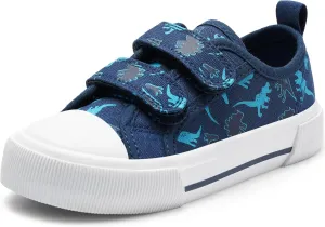 Harvest Land Toddler Kids Canvas Sneakers for Boys and Girls  Casual Walking Shoes with Double Hook-and-Loop Straps, Non-Slip Lightweight Trainers for Baby & Little Kids