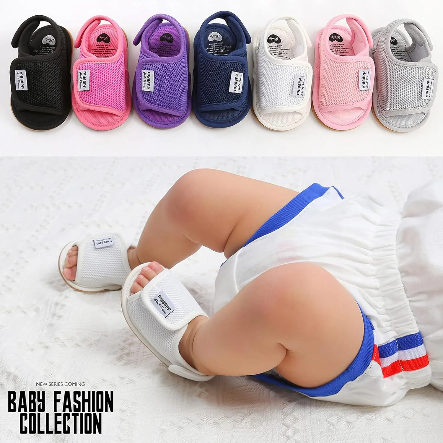 HIUARA Infant Baby Boys Girls Summer Beach Sandals Non Slip Soft Rubber Sole Toddler Outdoor Open-Toe First Walker Shoes