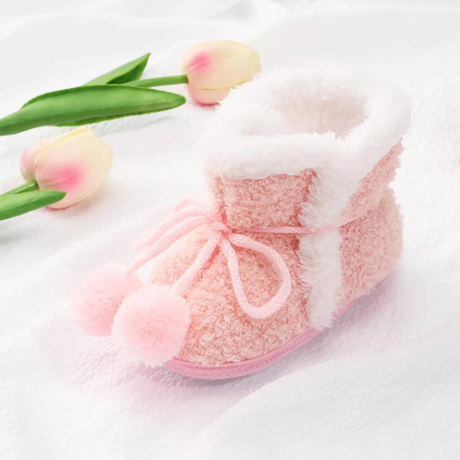 Infant Baby Boys Girls Booties Soft Non-Slip Sole Newborn Toddler First Walkers Crib Winter Warm Socks Snow Boots