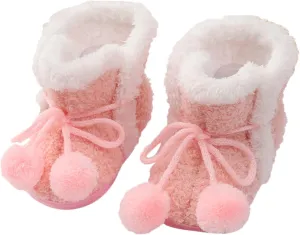 Infant Baby Boys Girls Booties Soft Non-Slip Sole Newborn Toddler First Walkers Crib Winter Warm Socks Snow Boots
