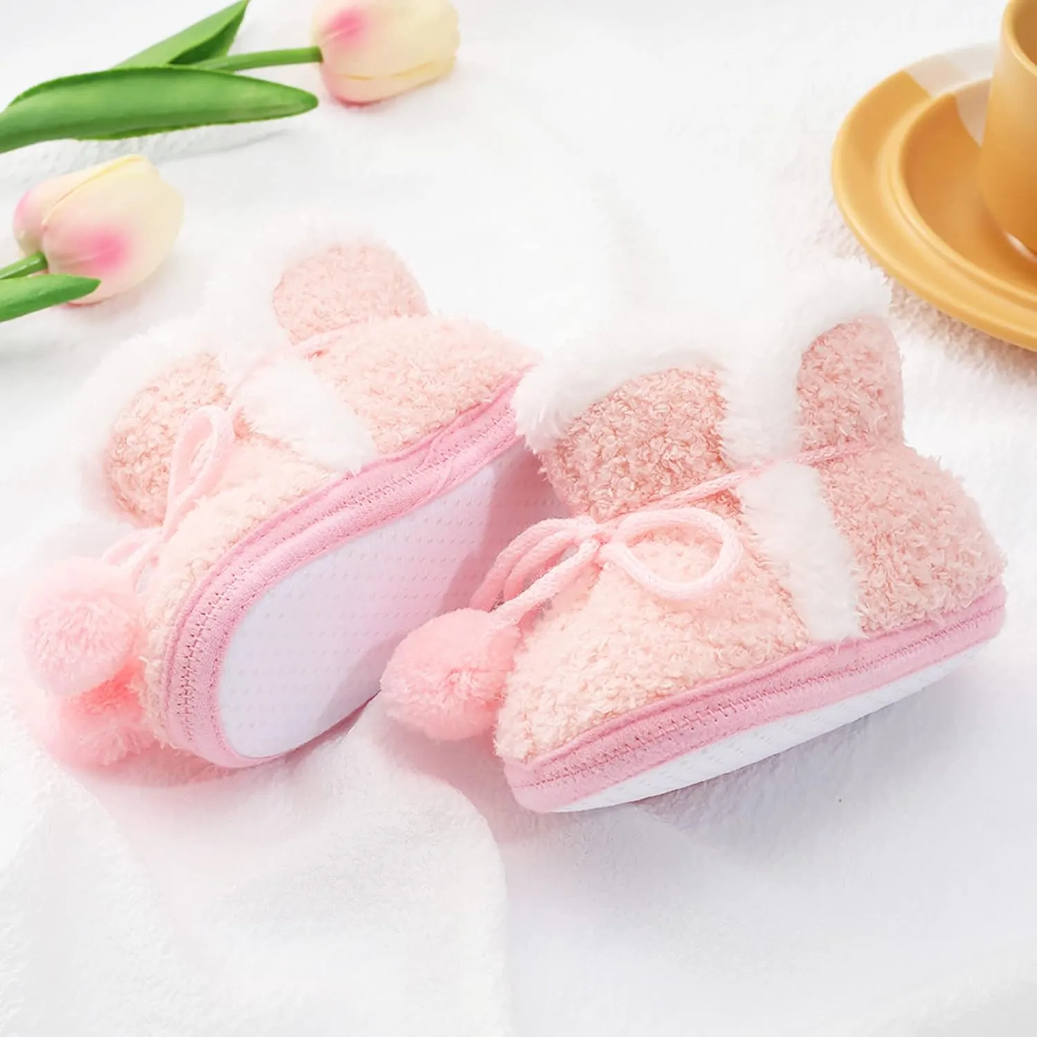 Infant Baby Boys Girls Booties Soft Non-Slip Sole Newborn Toddler First Walkers Crib Winter Warm Socks Snow Boots