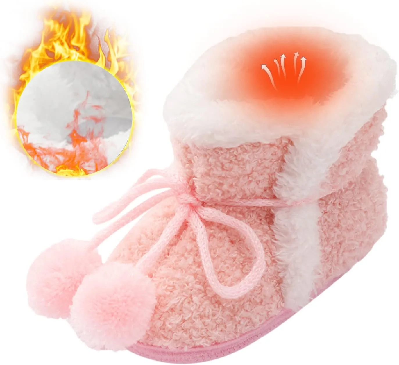 Infant Baby Boys Girls Booties Soft Non-Slip Sole Newborn Toddler First Walkers Crib Winter Warm Socks Snow Boots