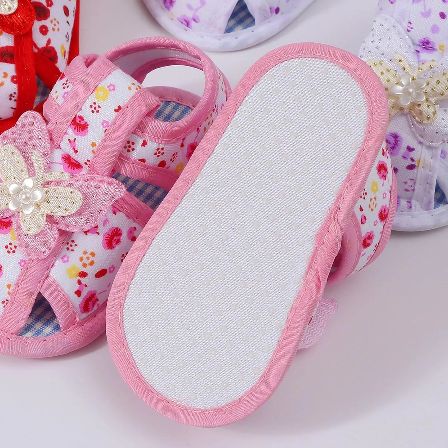 Infant Baby Girl Dress Shoes, Toddler First Walking Mary Jane Flats with Bowknot Non-Slip Soft Sole Wedding Shoes