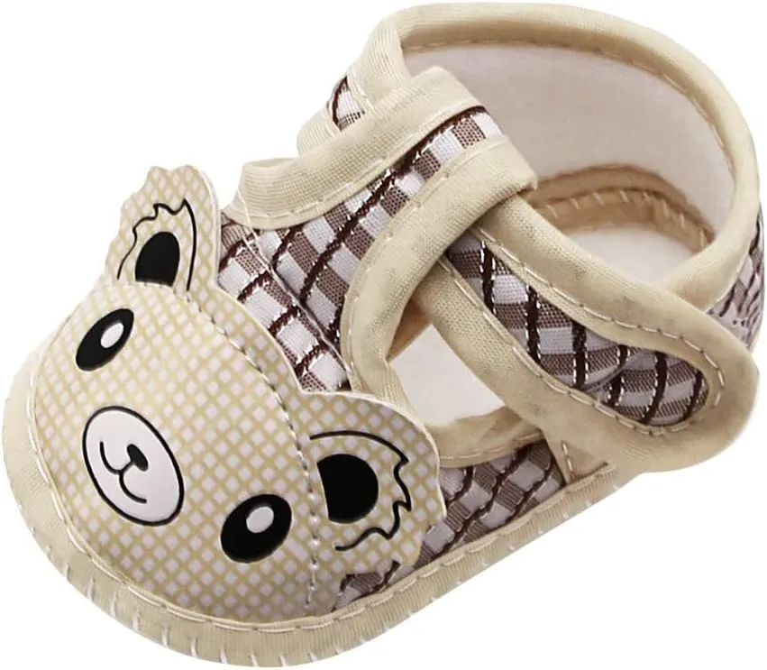 Infant Baby Girls Boys Canvas Shoes Soft Sole Newborn Slip On Crib Sandals Cute Cartoon First Walking Shoes