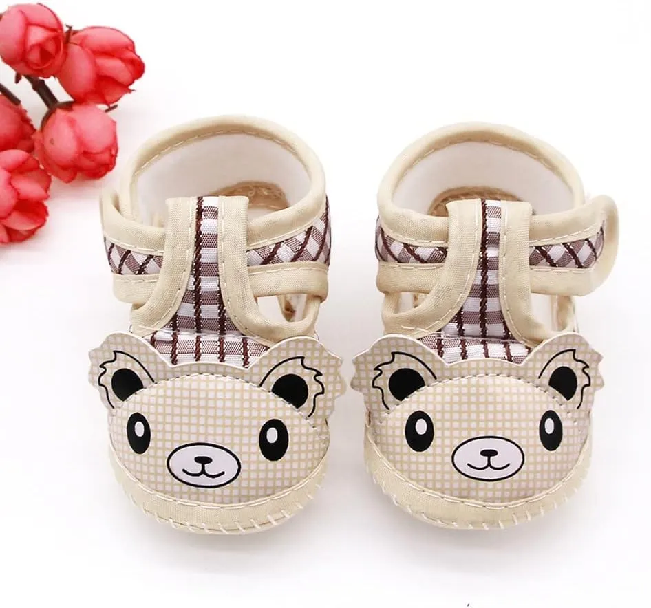 Infant Baby Girls Boys Canvas Shoes Soft Sole Newborn Slip On Crib Sandals Cute Cartoon First Walking Shoes