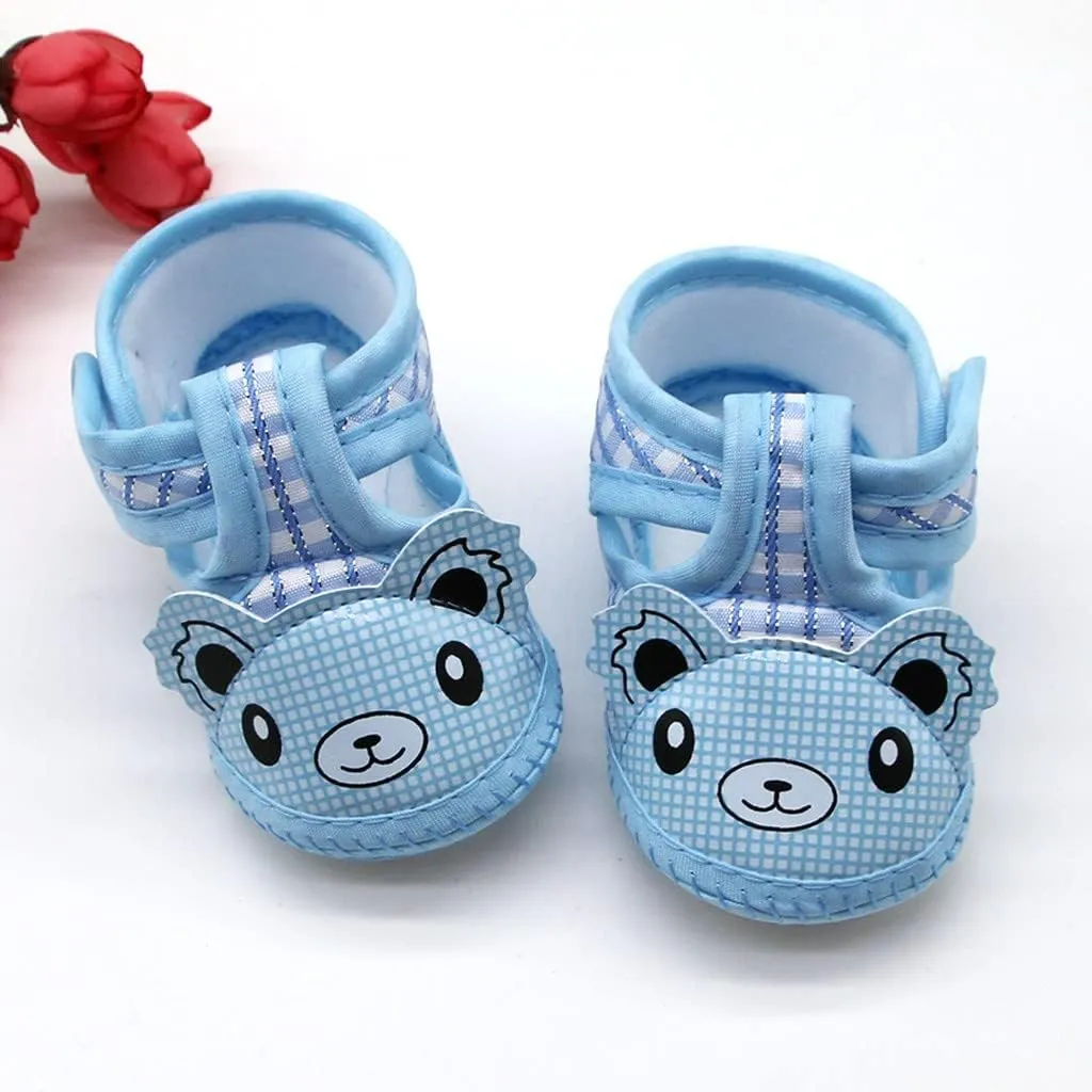 Infant Baby Girls Boys Canvas Shoes Soft Sole Newborn Slip On Crib Sandals Cute Cartoon First Walking Shoes