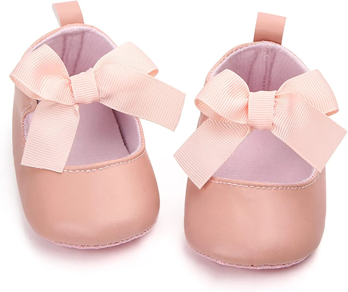 Infant Baby Girls Soft Sole Bowknot Princess Wedding Dress Mary Jane Flats Prewalker Newborn Light Baby Sneaker Shoes