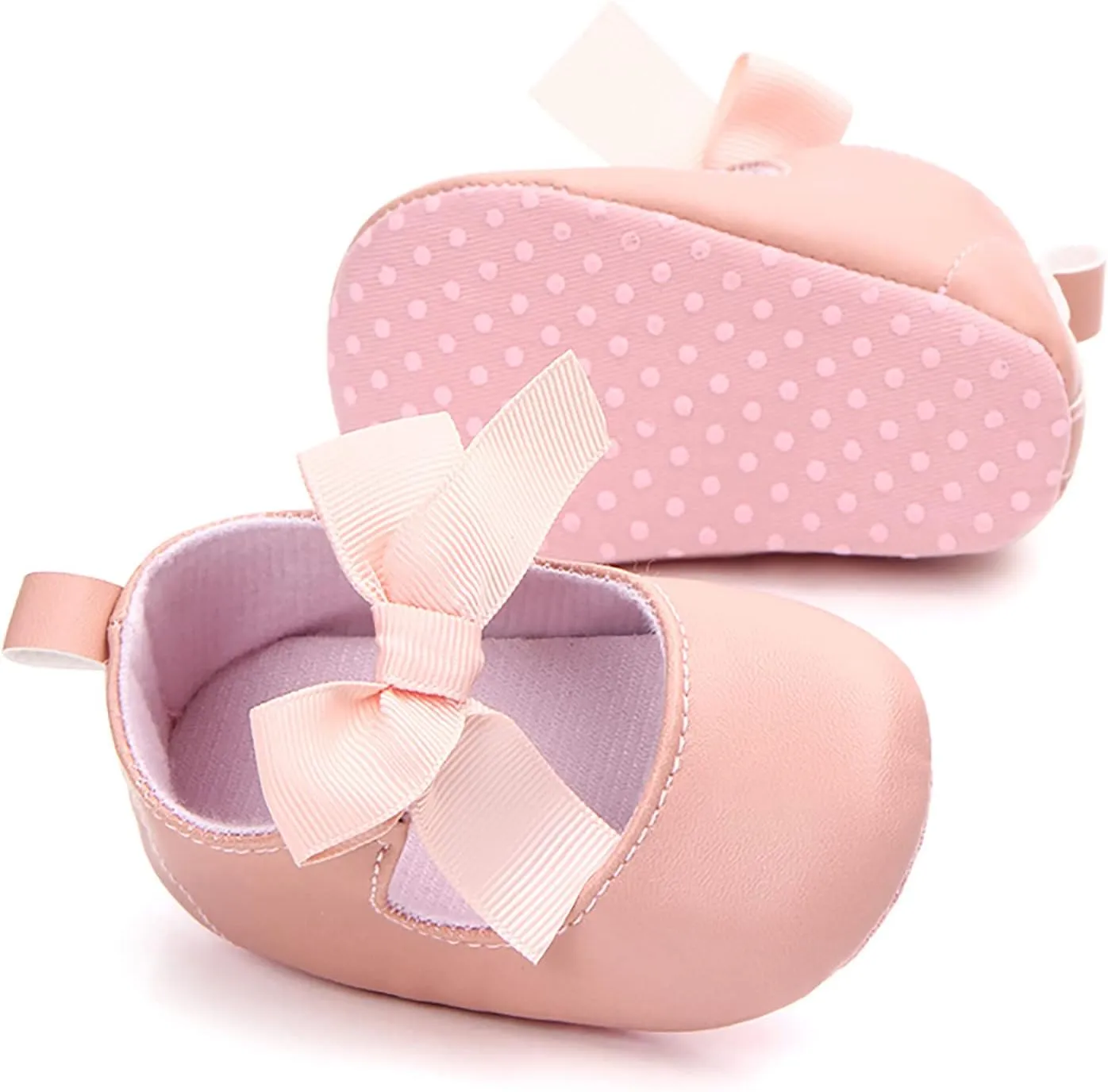 Infant Baby Girls Soft Sole Bowknot Princess Wedding Dress Mary Jane Flats Prewalker Newborn Light Baby Sneaker Shoes