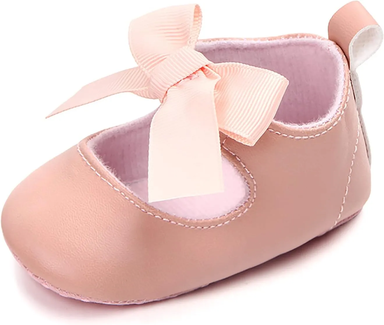 Infant Baby Girls Soft Sole Bowknot Princess Wedding Dress Mary Jane Flats Prewalker Newborn Light Baby Sneaker Shoes