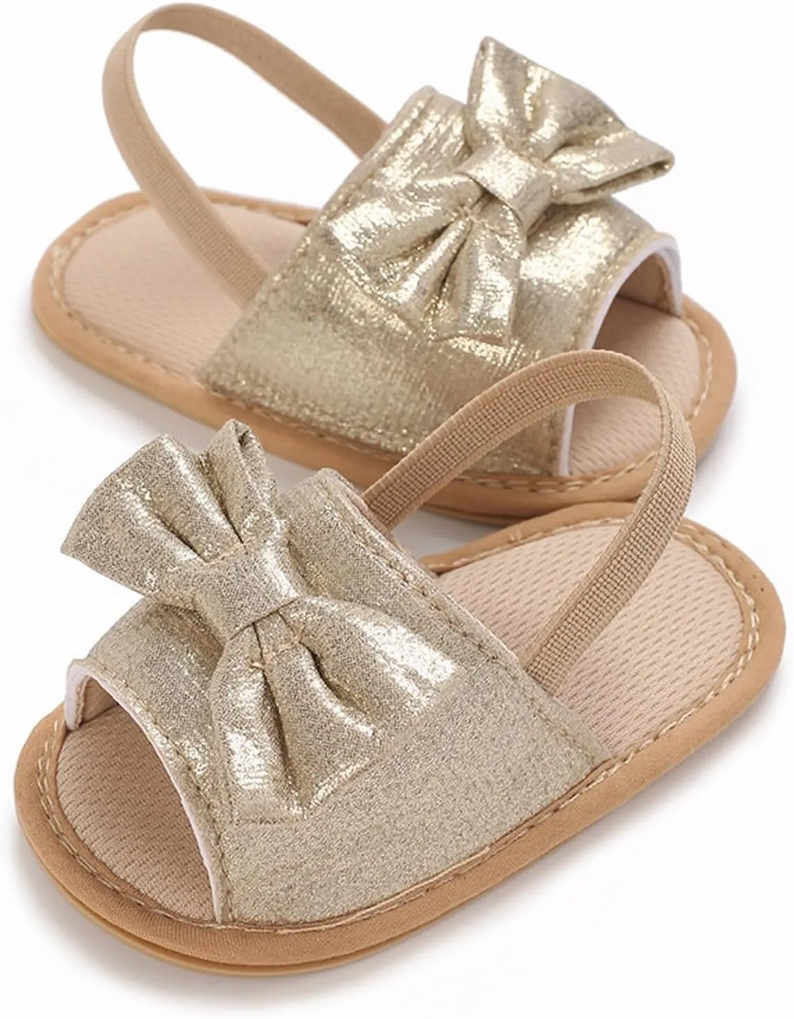 Infant Baby Girls Summer Sandals with Bowknot Open Toe Soft Sole Newborn Toddler First Walker Crib Girls Running Shoes