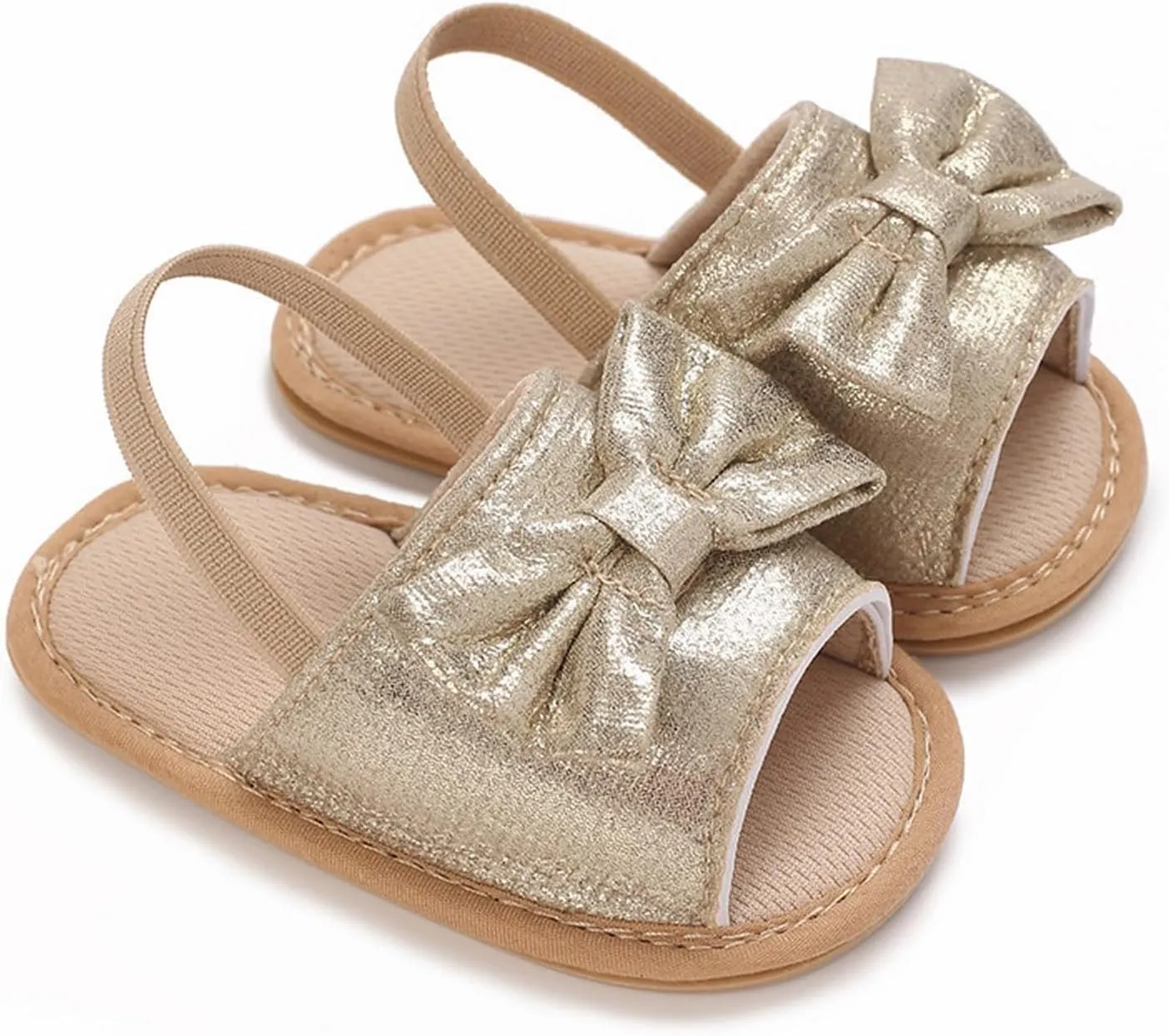 Infant Baby Girls Summer Sandals with Bowknot Open Toe Soft Sole Newborn Toddler First Walker Crib Girls Running Shoes