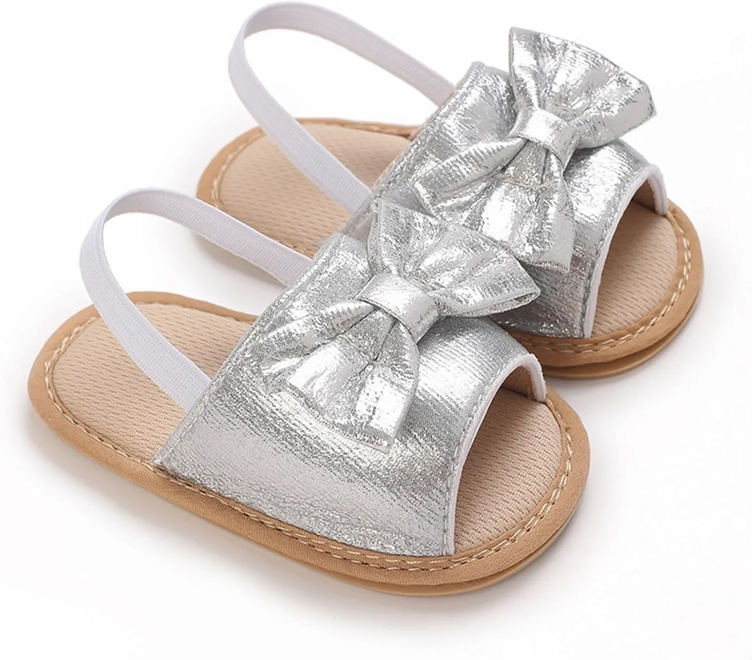 Infant Baby Girls Summer Sandals with Bowknot Open Toe Soft Sole Newborn Toddler First Walker Crib Girls Running Shoes