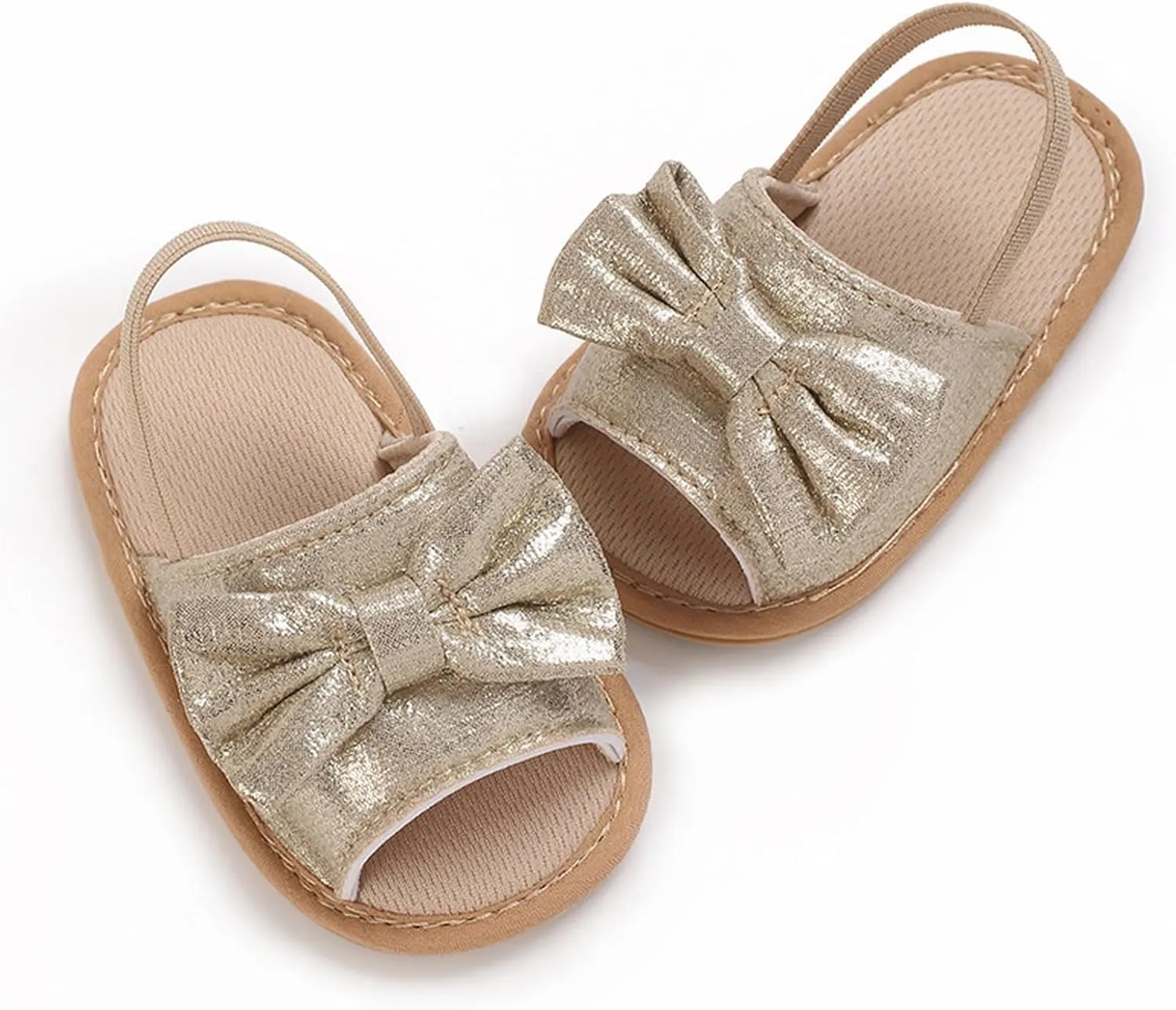 Infant Baby Girls Summer Sandals with Bowknot Open Toe Soft Sole Newborn Toddler First Walker Crib Girls Running Shoes