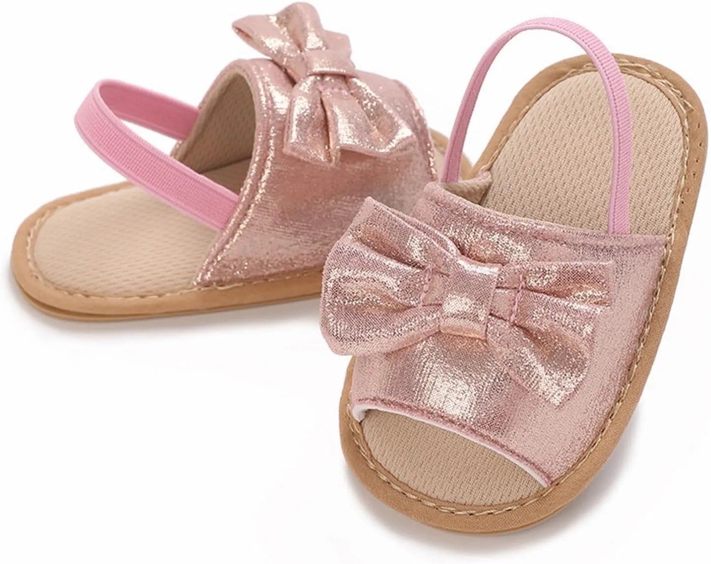 Infant Baby Girls Summer Sandals with Bowknot Open Toe Soft Sole Newborn Toddler First Walker Crib Girls Running Shoes