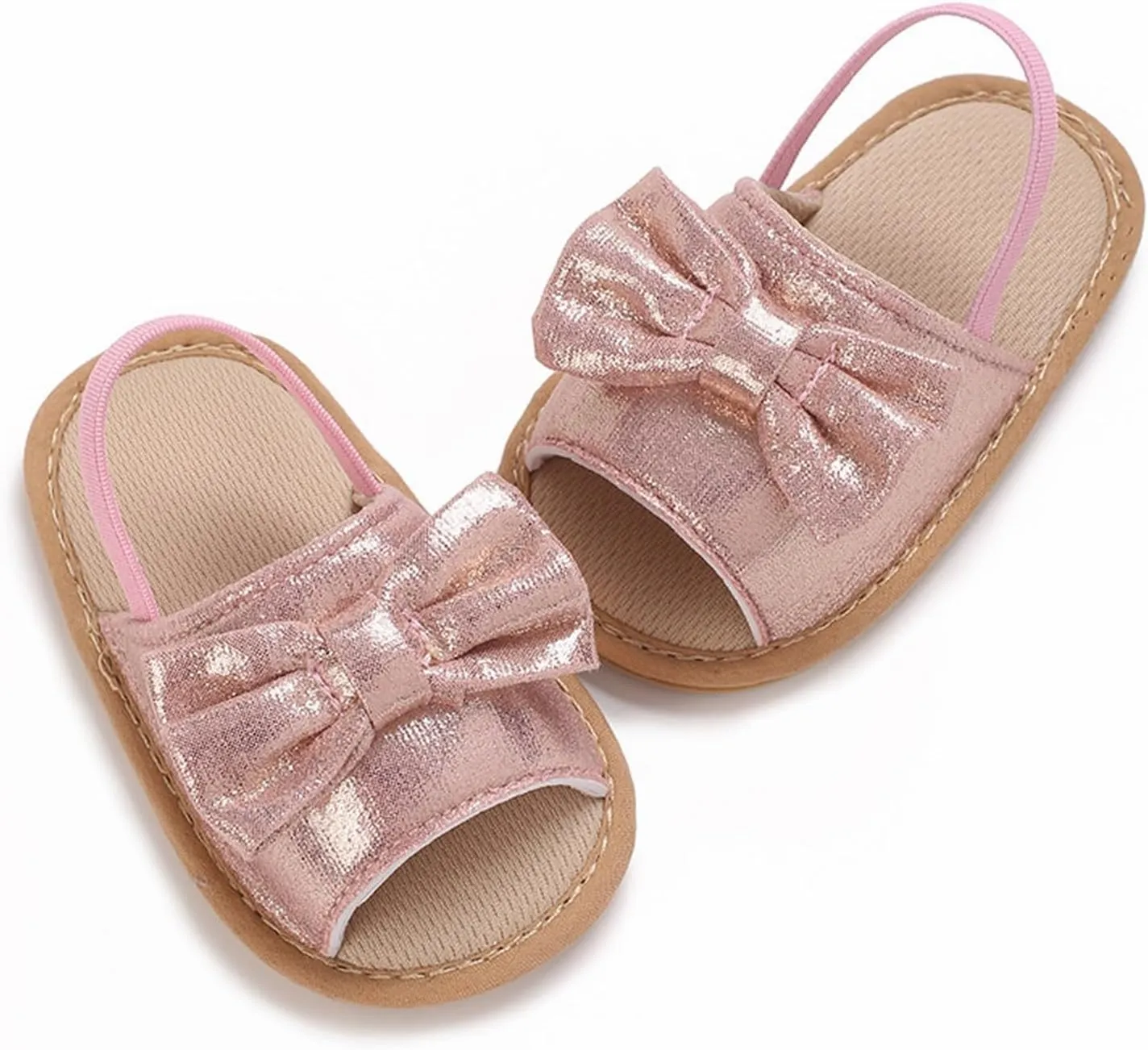 Infant Baby Girls Summer Sandals with Bowknot Open Toe Soft Sole Newborn Toddler First Walker Crib Girls Running Shoes