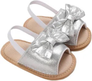 Infant Baby Girls Summer Sandals with Bowknot Open Toe Soft Sole Newborn Toddler First Walker Crib Girls Running Shoes