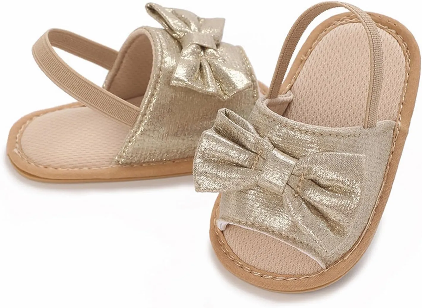 Infant Baby Girls Summer Sandals with Bowknot Open Toe Soft Sole Newborn Toddler First Walker Crib Girls Running Shoes