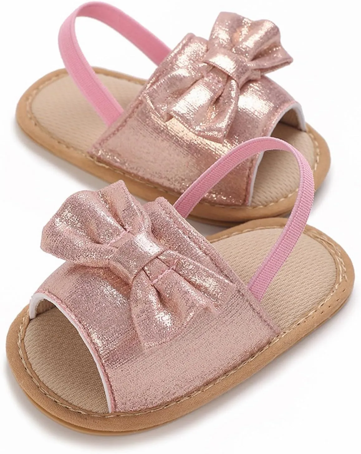 Infant Baby Girls Summer Sandals with Bowknot Open Toe Soft Sole Newborn Toddler First Walker Crib Girls Running Shoes