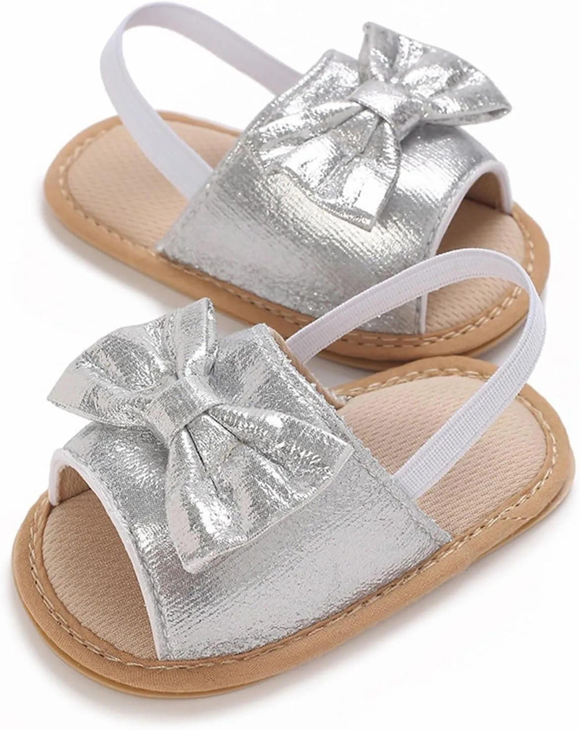 Infant Baby Girls Summer Sandals with Bowknot Open Toe Soft Sole Newborn Toddler First Walker Crib Girls Running Shoes