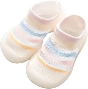 Infant Boys Girls Striped Prints Socks Shoes Breathable Mesh The Floor Socks Non Slip Toddler Baby Shoes
