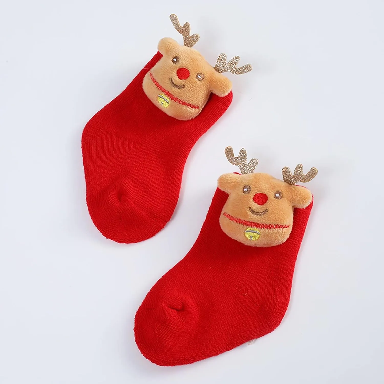 Infant Girls Christmas Sock Anti Slip Winter Warm Shoes Baby Soft Sole First Walking Shoes Toddler Sock Slipper