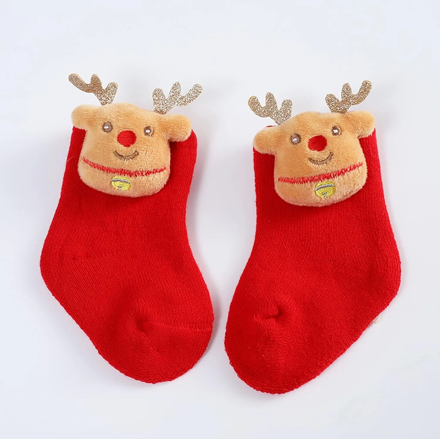 Infant Girls Christmas Sock Anti Slip Winter Warm Shoes Baby Soft Sole First Walking Shoes Toddler Sock Slipper