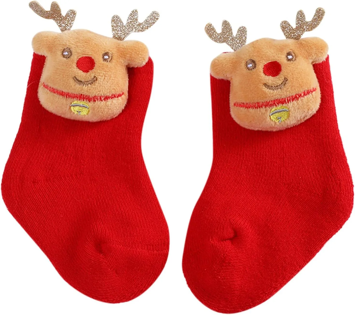 Infant Girls Christmas Sock Anti Slip Winter Warm Shoes Baby Soft Sole First Walking Shoes Toddler Sock Slipper