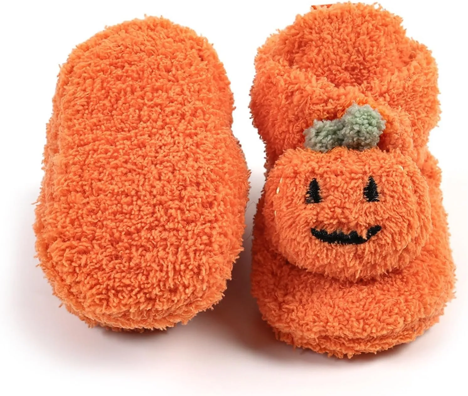 Infant Halloween Booties Soft Baby Pumpkin Santa Winter Warm Fleece Slippers Snow Boots Crib Shoes Girls Medium