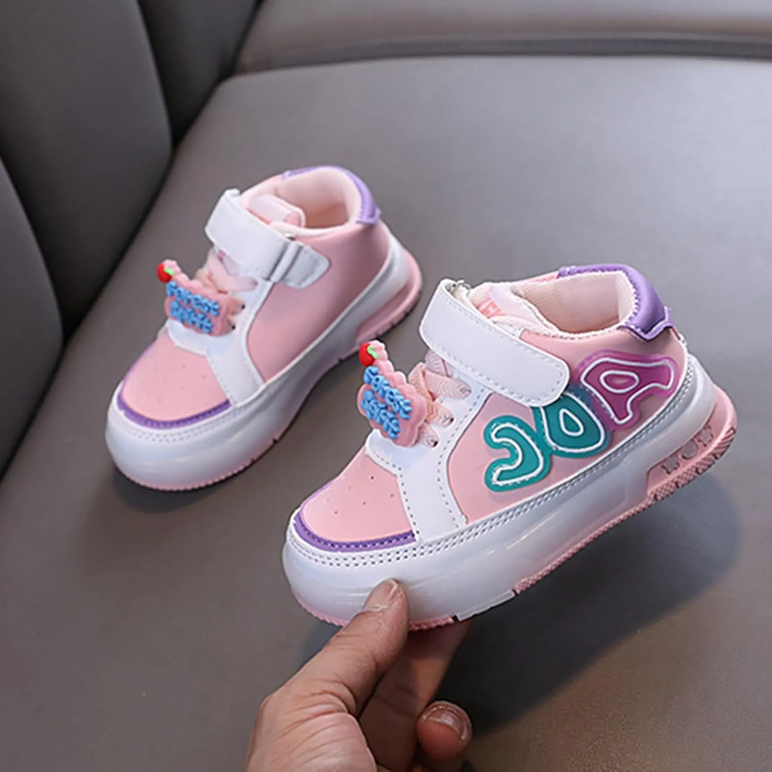 Infant Toddler Flashing Sneakers for Boys Girls Kids Light Up Breathable Lightweight Soft Sole First Walking Shoes