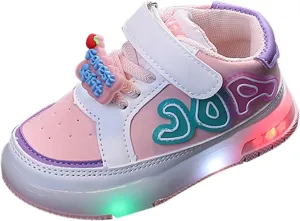 Infant Toddler Flashing Sneakers for Boys Girls Kids Light Up Breathable Lightweight Soft Sole First Walking Shoes